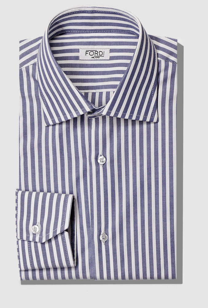 Blue Striped Oxford Polo Shirt