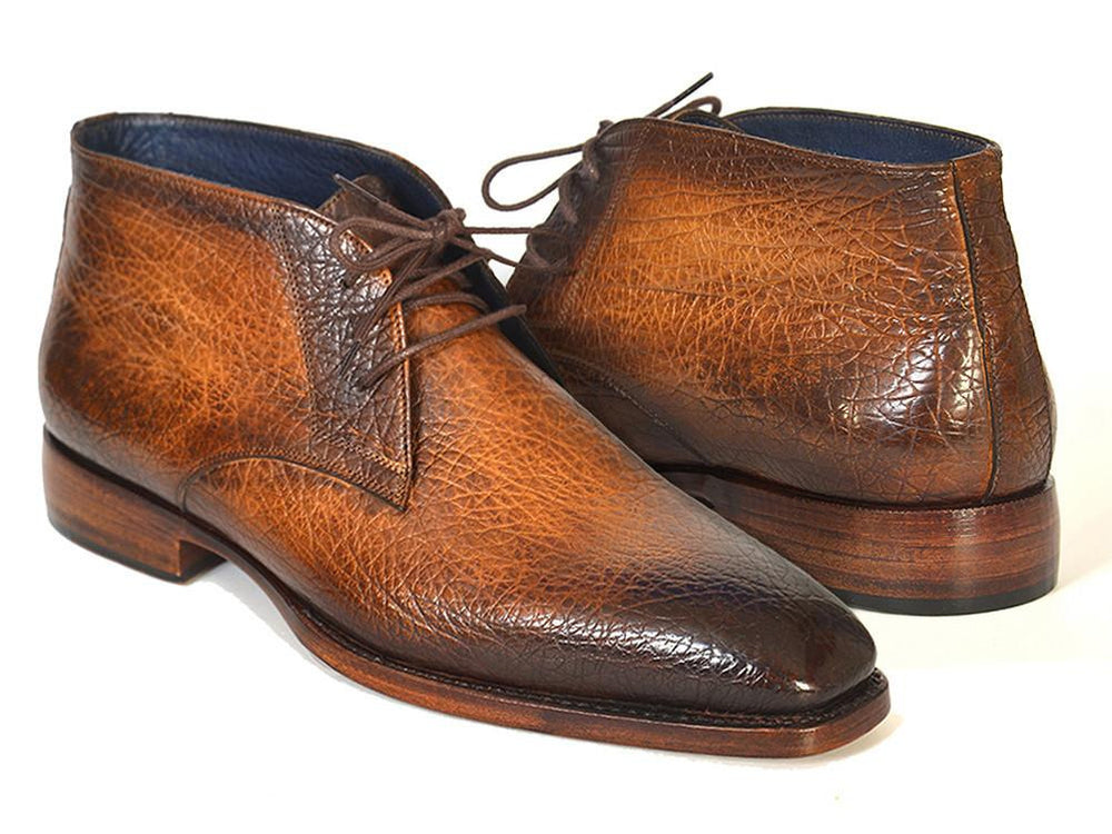 Chukka Brown & Camel Hand Painted Boots
