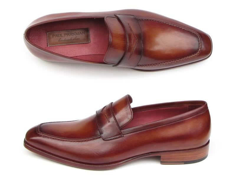 Penny Loafer Tobacco & Bordeaux Hand-Painted Shoes