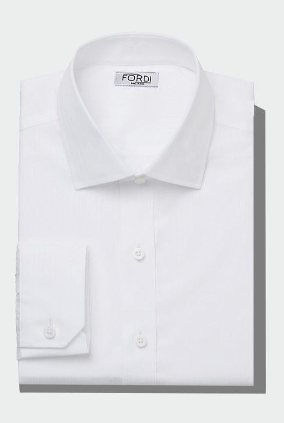 White Luxury Herringbone Weave Event Shirt